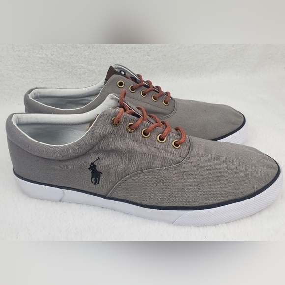 Polo Ralph Lauren Shoes Men's 12D Gray Casual Sneakers Low Top Lace Up - Picture 1 of 14